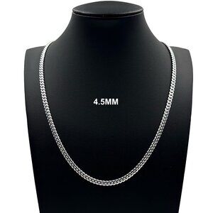 Real 925 SOLID Sterling Silver 4.5mm Miami Cuban Link Chain Necklace 24" inch